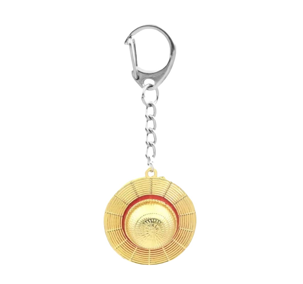 Metal keychain straw hat