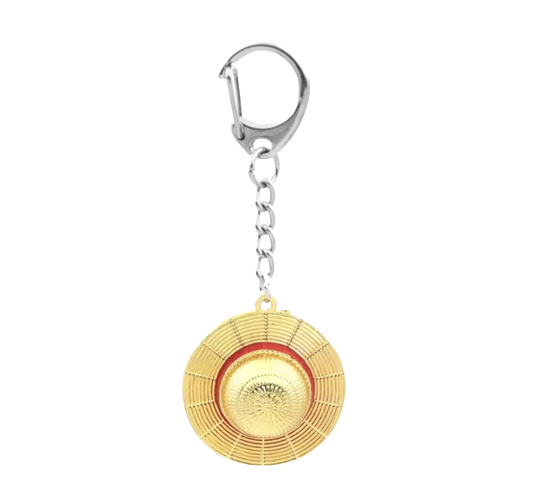 Metal keychain straw hat