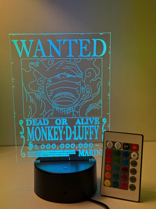 One Piece "wanted" lamp